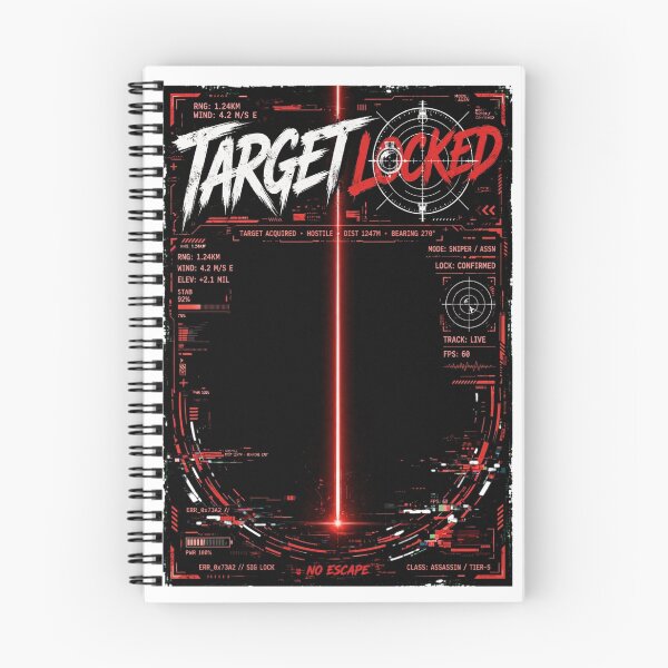 Item preview, TARGET LOCKED - Sniper Scope Red Laser HUD Tactical Streetwear designed and sold by VYBE DARK Studio.