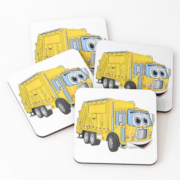 Item preview, Yellow Cartoon Garbage Truck Cartoon designed and sold by Scott Hayes.