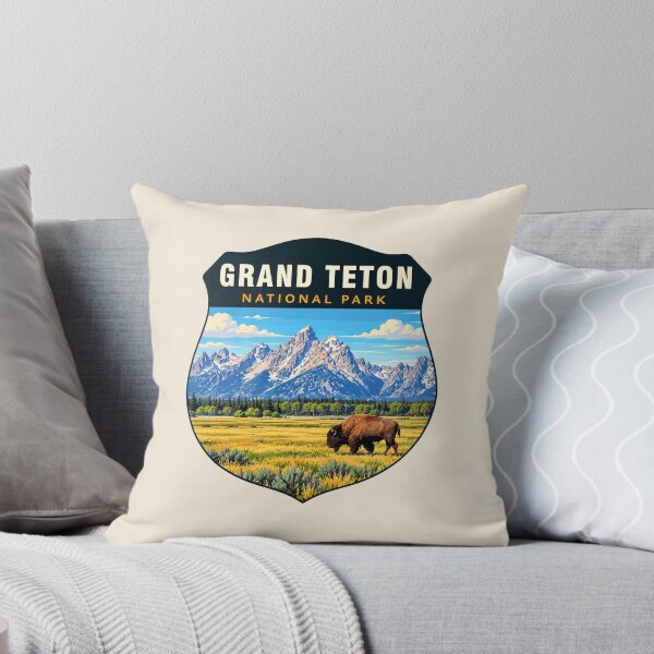 Item preview, Pegatina retro del Parque Nacional Grand Teton designed and sold by Gideon Emmerich.