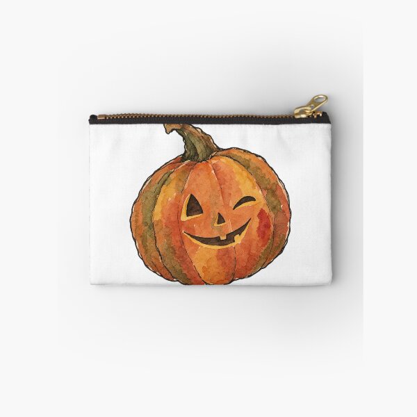 Item preview, Cute Shy Winking Halloween Pumpkin Watercolor Art designed and sold by Jessie's Palette.