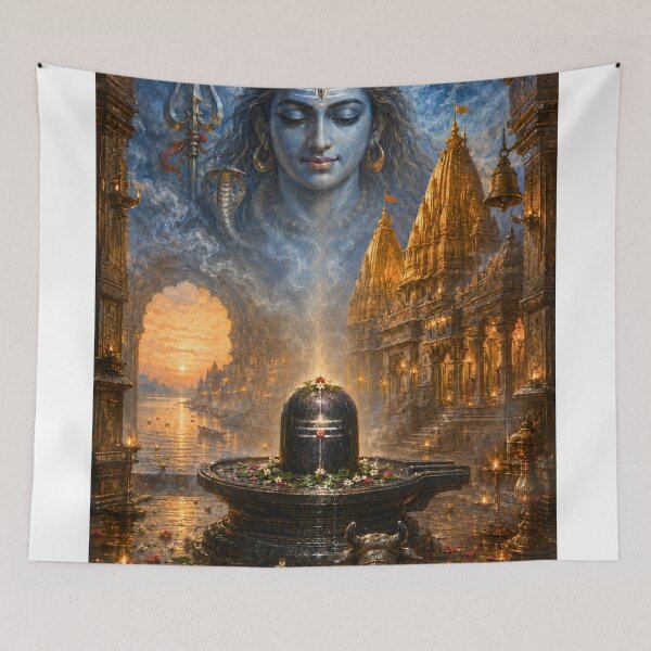 Item preview, 12 Jyotirlinga Series Kashi Vishwanath Jyotirlinga with Lord Shiva – Varanasi Sacred Fusion Art designed and sold by Homyar.