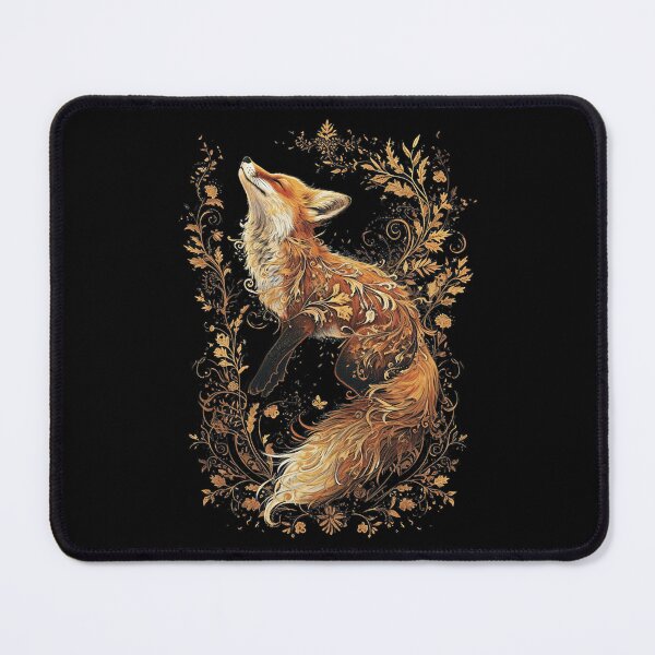 Item preview, Fox Silhouette Foxes with Flowers Cottagecore Aesthetic designed and sold by alice12S56.
