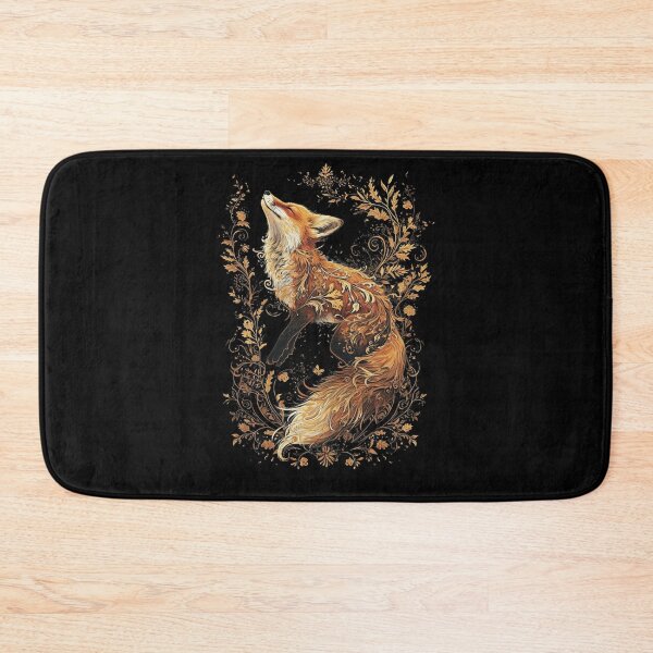 Item preview, Fox Silhouette Foxes with Flowers Cottagecore Aesthetic designed and sold by alice12S56.