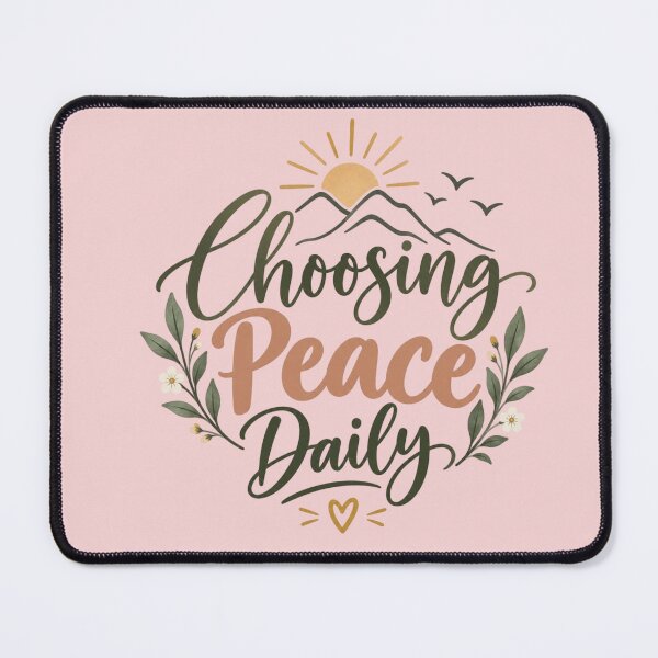 Item preview, Choosing Peace Daily – Inspirational Mental Wellness Quote Floral Design designed and sold by Sanika arts .