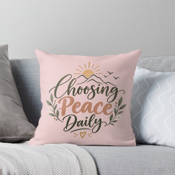 Item preview, Choosing Peace Daily – Inspirational Mental Wellness Quote Floral Design designed and sold by Sanika arts .