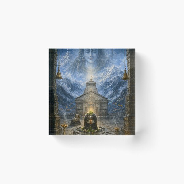 Item preview, 12 Jyotirlinga Series Kedarnath Jyotirlinga with Lord Mahadev – Himalayan Shiva Devotional Art designed and sold by Homyar.