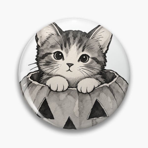 Item preview, Cute Kitten Peeking From Halloween Pumpkin designed and sold by Jessie's Palette.