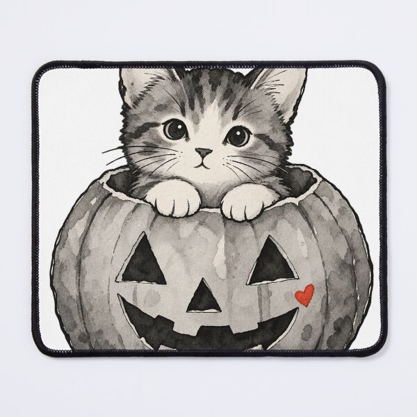 Item preview, Cute Kitten Peeking From Halloween Pumpkin designed and sold by Jessie's Palette.