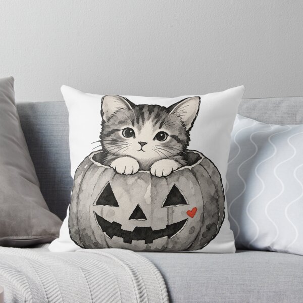 Item preview, Cute Kitten Peeking From Halloween Pumpkin designed and sold by Jessie's Palette.