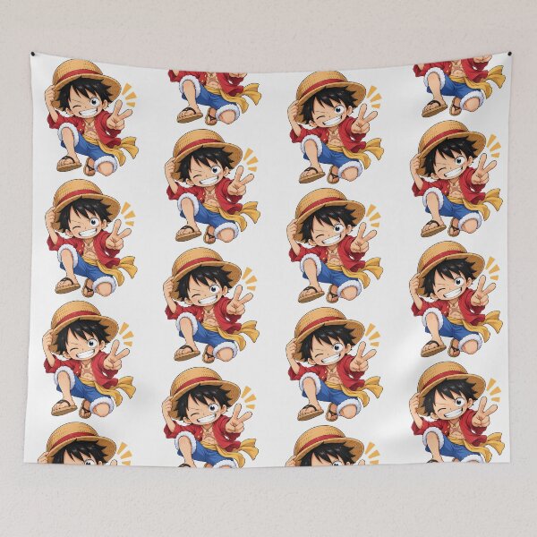 Item preview, Chibi Monkey D. Luffy One Piece Anime, Cute Tiny Straw Hat Art designed and sold by LumiAnCreations.