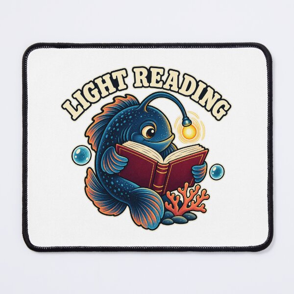 Item preview, Light Reading Anglerfish — Deep Sea Bookworm designed and sold by SAS-Designer.