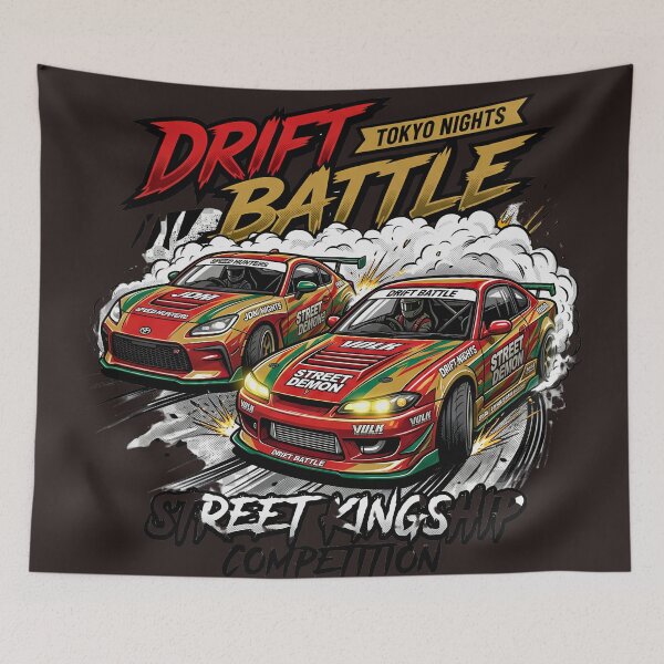 Item preview, Drift Battle Tokyo Nights JDM Street Racing Cars Classic T-Shirt designed and sold by digitalbob60.
