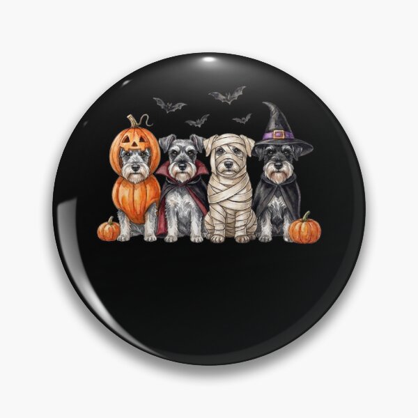 Item preview, Halloween Schnauzer Squad Pumpkin Vampire Mummy Witch Dog designed and sold by alice12S56.