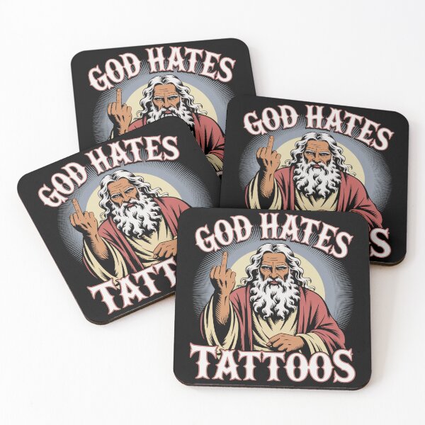 Item preview, God Hates Tattoos – Funny Vintage Tattoo Culture Statement designed and sold by LoFizzy.