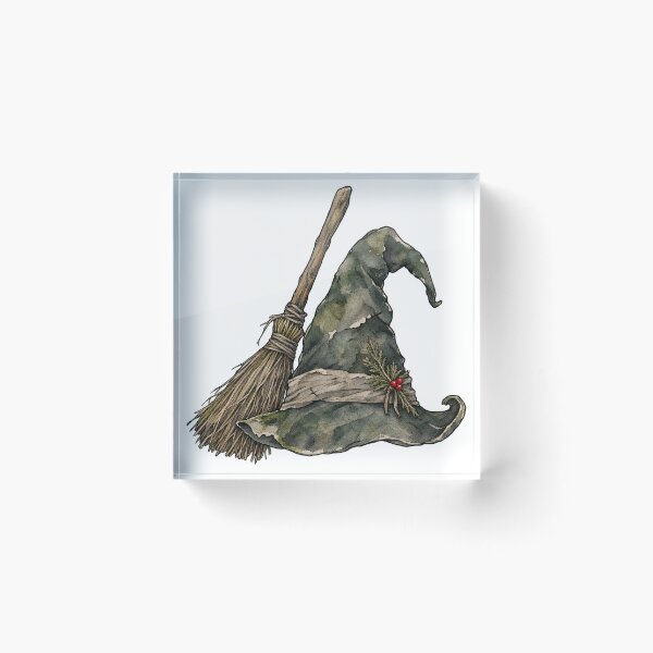 Item preview, Vintage Halloween Witch Hat And Broom designed and sold by Jessie's Palette.