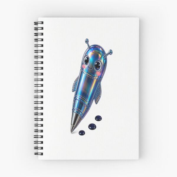 Item preview, Cute Holographic Rocket Pen Chibi Mascot designed and sold by Breezes-of-Ida.