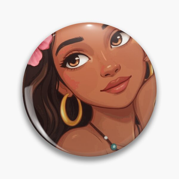 Item preview, Moana Tropical Princess Portrait With Hibiscus Flower designed and sold by JarekWinslow.
