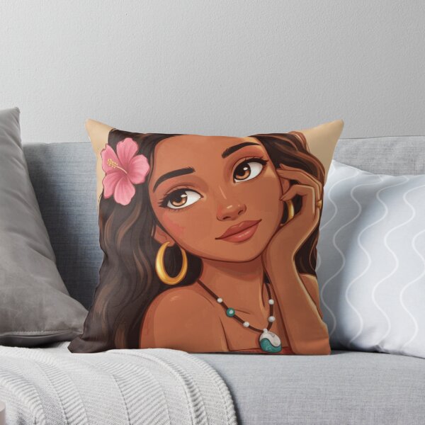 Item preview, Moana Tropical Princess Portrait With Hibiscus Flower designed and sold by JarekWinslow.