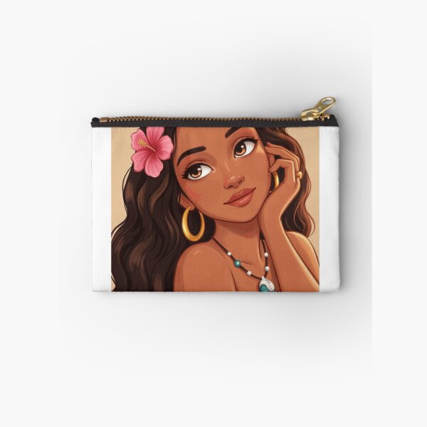 Item preview, Moana Tropical Princess Portrait With Hibiscus Flower designed and sold by JarekWinslow.