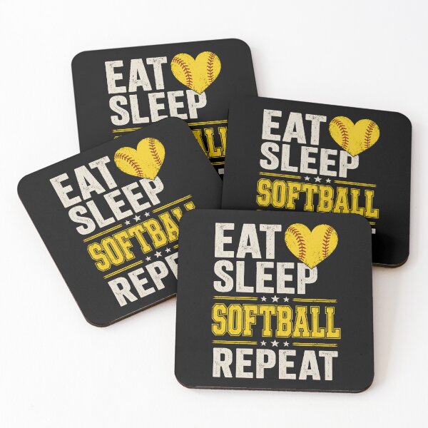 Item preview, Eat Sleep Softball Repeat designed and sold by Animavera.