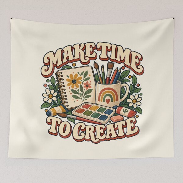 Item preview, Make Time to Create Retro Artist Design designed and sold by Mostafa Studio.