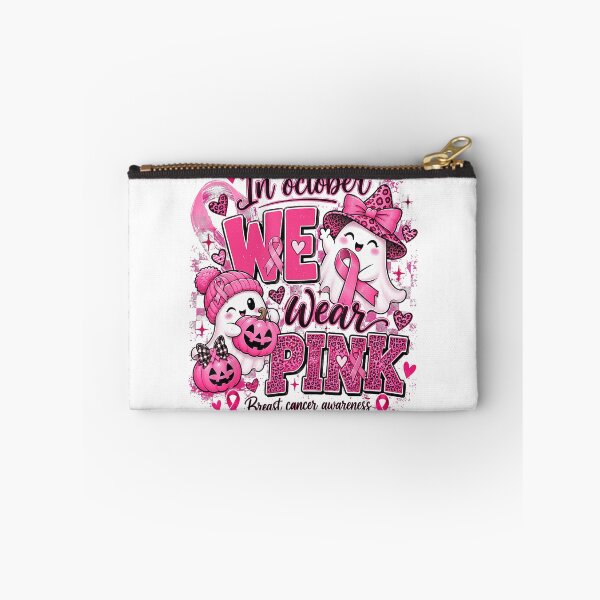 Item preview, In October We Wear Pink Halloween Ghosts designed and sold by NoeValdric.