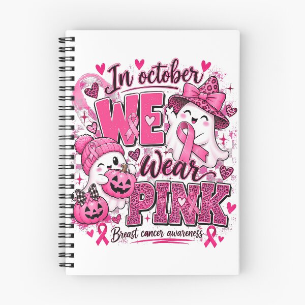 Item preview, In October We Wear Pink Halloween Ghosts designed and sold by NoeValdric.