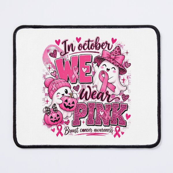 Item preview, In October We Wear Pink Halloween Ghosts designed and sold by NoeValdric.