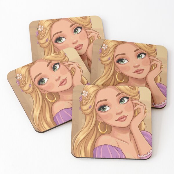Item preview, Rapunzel Long Blonde Hair Purple Princess Portrait designed and sold by JarekWinslow.