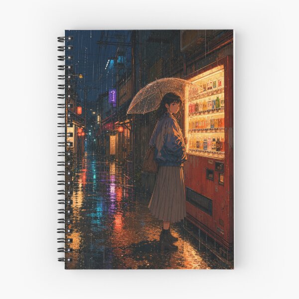 Item preview, Rainy Night Tokyo Vending Machine Anime Girl designed and sold by vekotpu.