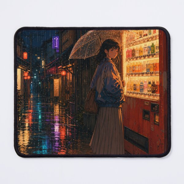 Item preview, Rainy Night Tokyo Vending Machine Anime Girl designed and sold by vekotpu.
