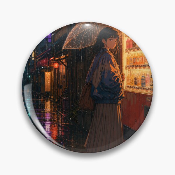 Item preview, Rainy Night Tokyo Vending Machine Anime Girl designed and sold by vekotpu.