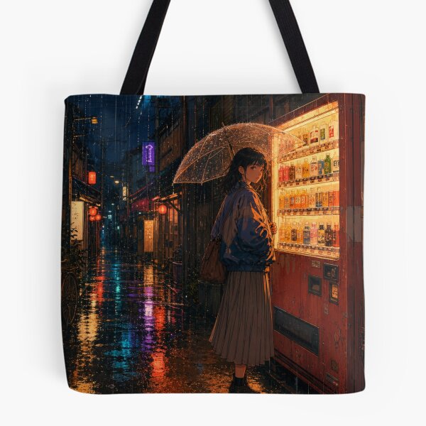 Item preview, Rainy Night Tokyo Vending Machine Anime Girl designed and sold by vekotpu.
