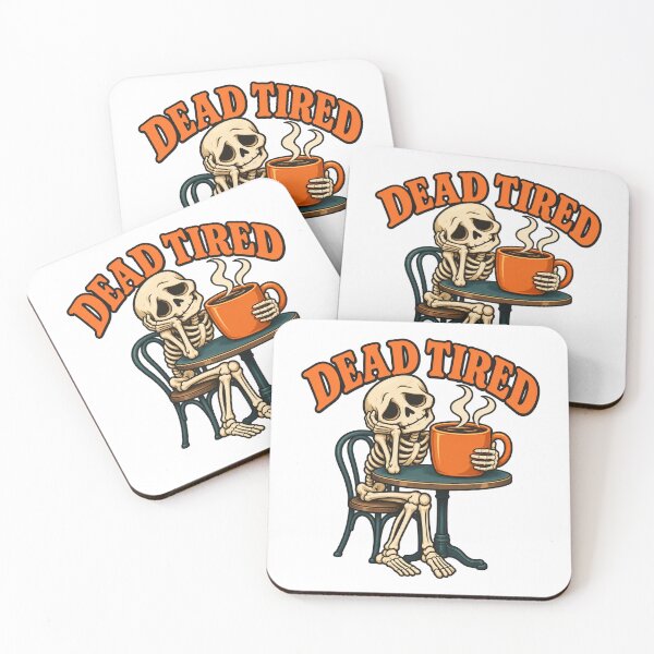 Item preview, Dead Tired Skeleton with Coffee — Funny Caffeine Art designed and sold by SAS-Designer.