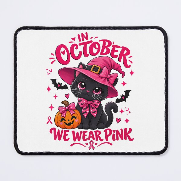 Item preview, In October We Wear Pink Black Cat designed and sold by NoeValdric.