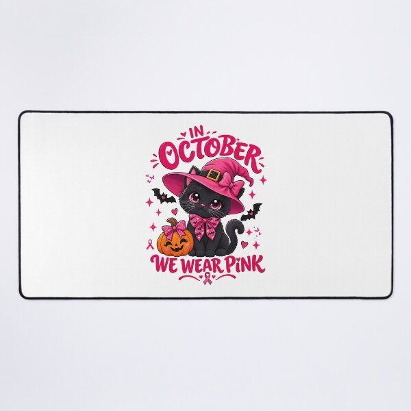 Item preview, In October We Wear Pink Black Cat designed and sold by NoeValdric.