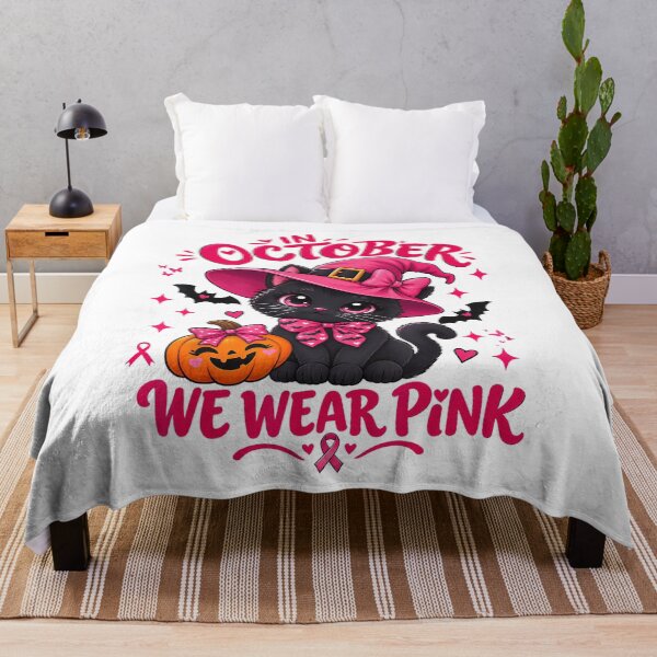 Item preview, In October We Wear Pink Black Cat designed and sold by NoeValdric.