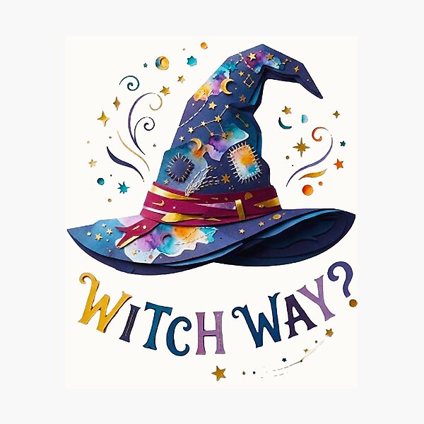 Item preview, Witch Way Pun - Celestial 3D Papercut Magical Witch Hat designed and sold by MT-Hub | Art for Every Soul.