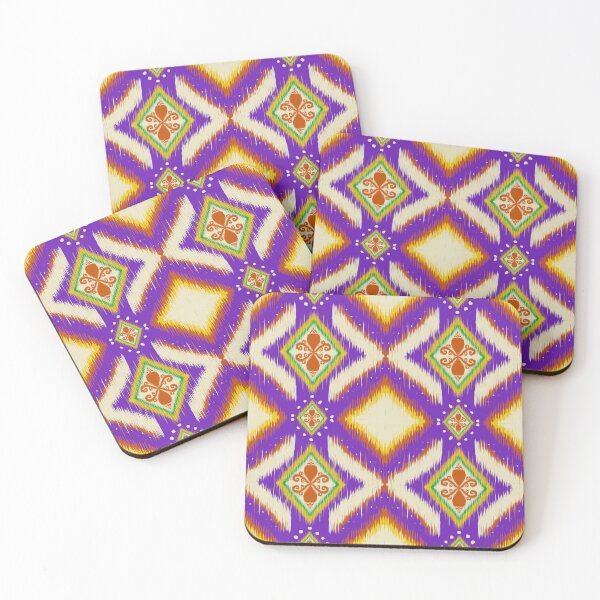 Item preview, Purple abstract geometric ikat pattern. designed and sold by Aesthetic shapes design.