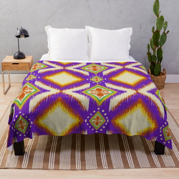 Item preview, Purple abstract geometric ikat pattern. designed and sold by Aesthetic shapes design.