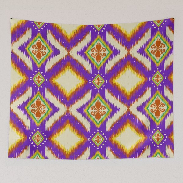 Item preview, Purple abstract geometric ikat pattern. designed and sold by Aesthetic shapes design.