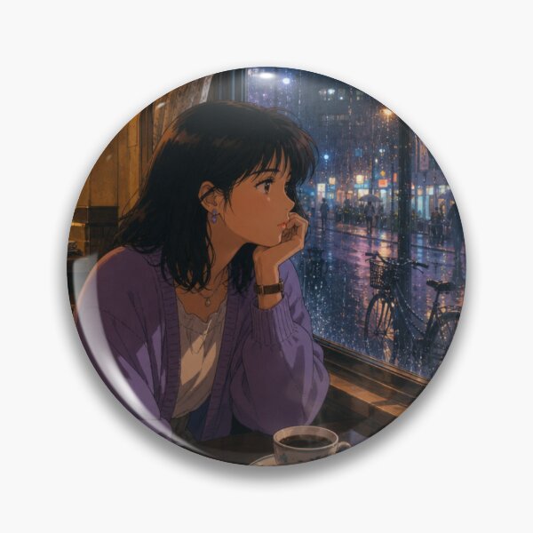 Item preview, Rainy Night Cafe Anime Girl Coffee designed and sold by vekotpu.