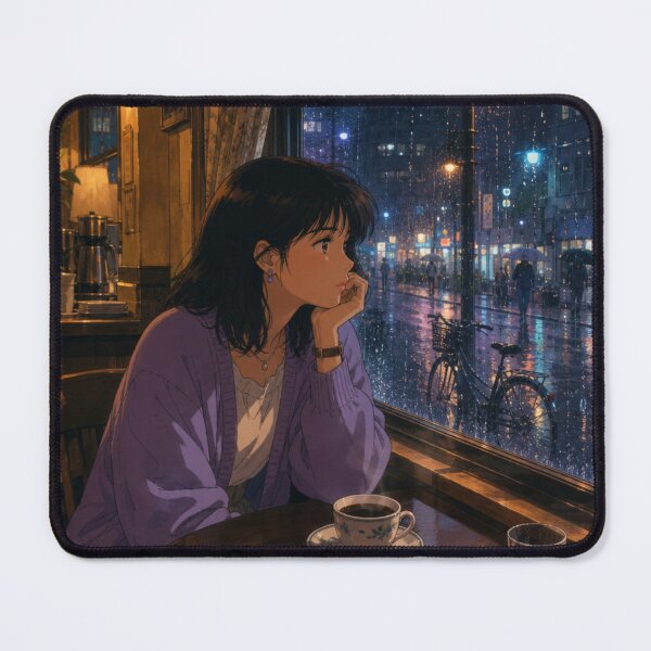 Item preview, Rainy Night Cafe Anime Girl Coffee designed and sold by vekotpu.