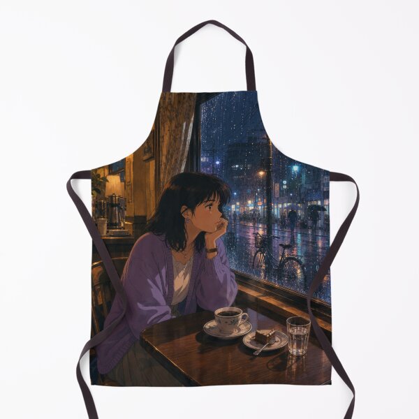 Item preview, Rainy Night Cafe Anime Girl Coffee designed and sold by vekotpu.