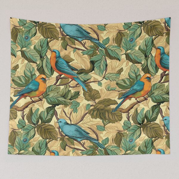 Item preview, Vintage Bird Engraving: Antique Botanical Ornithology Hatching Silhouette and Wild Birds Fan Art Poster designed and sold by benja-08.