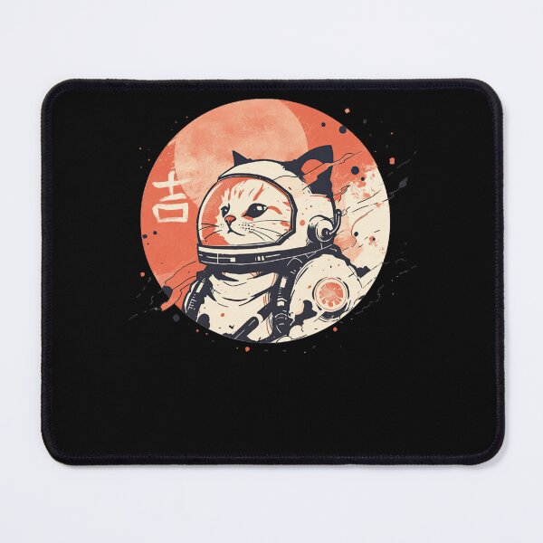 Item preview, Japanese Minimalist 1950s Retro Space Cat Good Luck Kanji designed and sold by alice12S56.
