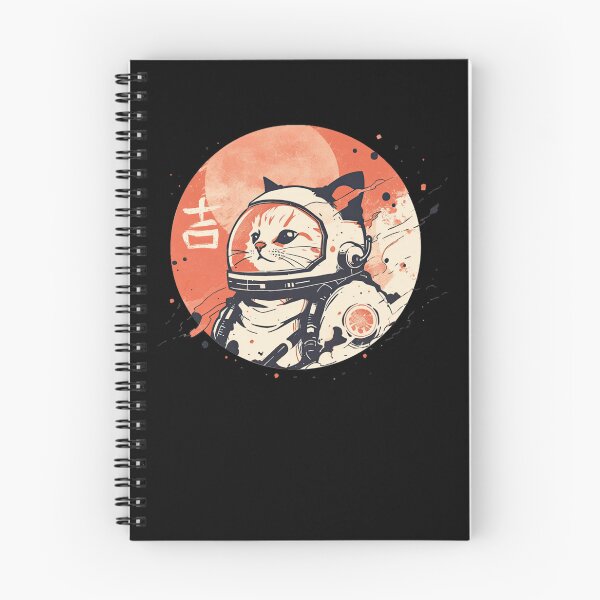 Item preview, Japanese Minimalist 1950s Retro Space Cat Good Luck Kanji designed and sold by alice12S56.