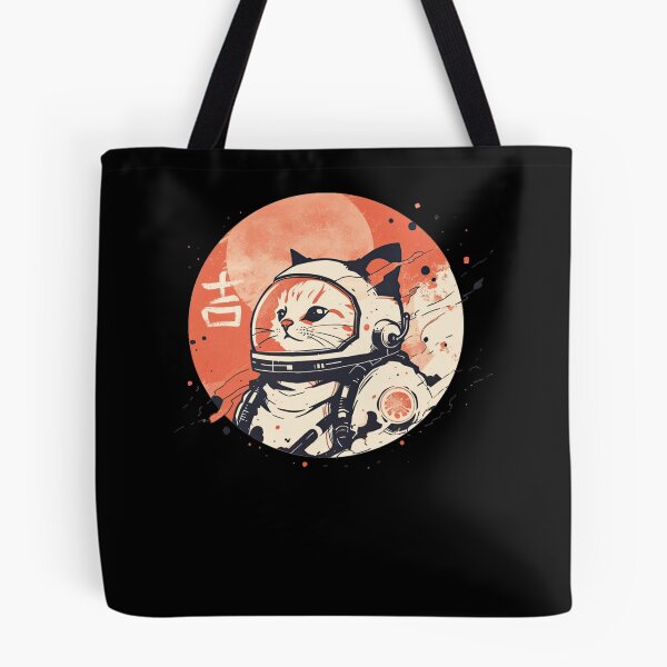 Item preview, Japanese Minimalist 1950s Retro Space Cat Good Luck Kanji designed and sold by alice12S56.