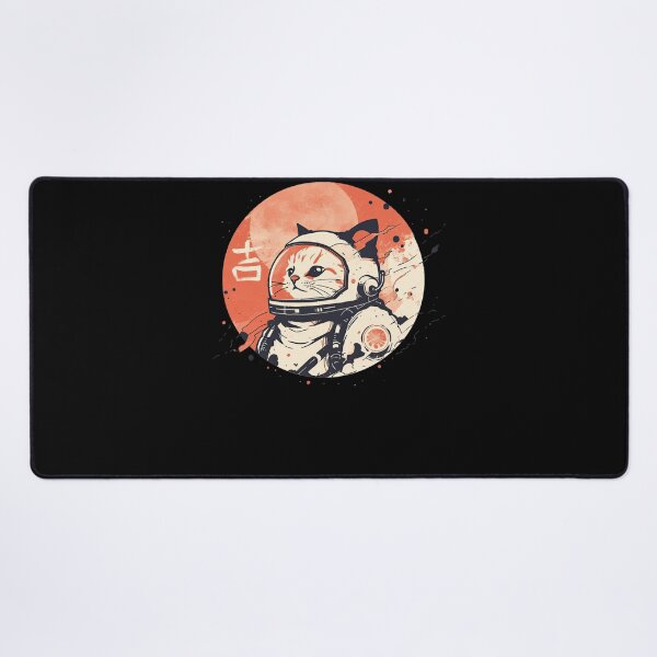Item preview, Japanese Minimalist 1950s Retro Space Cat Good Luck Kanji designed and sold by alice12S56.