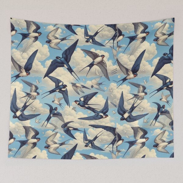 Item preview, Vintage Bird Engraving: Antique Botanical Ornithology Hatching Silhouette and Wild Birds Fan Art Poster designed and sold by benja-08.